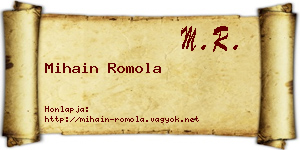 Mihain Romola névjegykártya